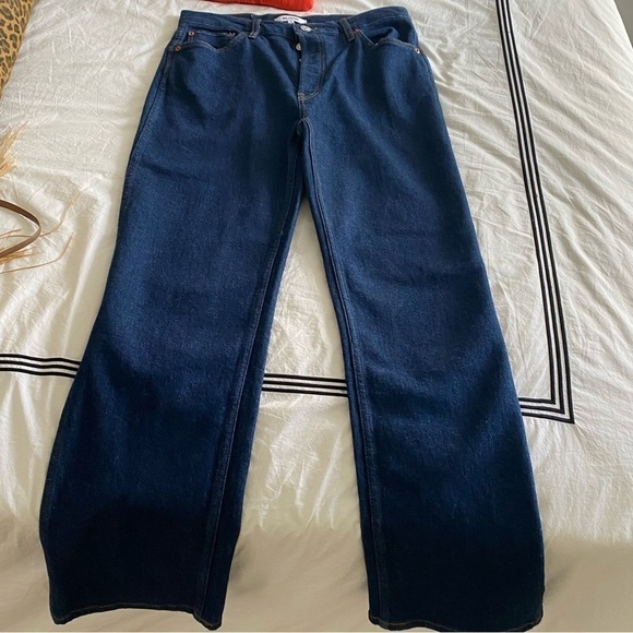 Re/Done- NWT Rigid Like 90s High Rise Loose Dark Denim Jeans - Picture 6 of 9